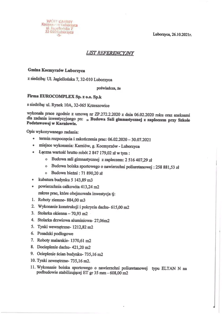 Referencje SPÓŁKA ok-5-6-1